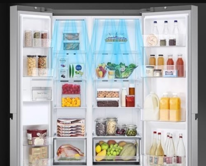 تلاجه ال جى نوفروست 600 لتر استيل 4 باب انستا فيو GR-X29FTLML