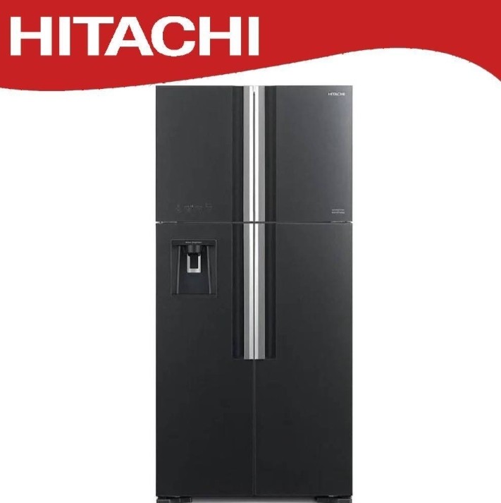 تلاجه هيتاشي 540 لتر اسود زجاج 4 باب