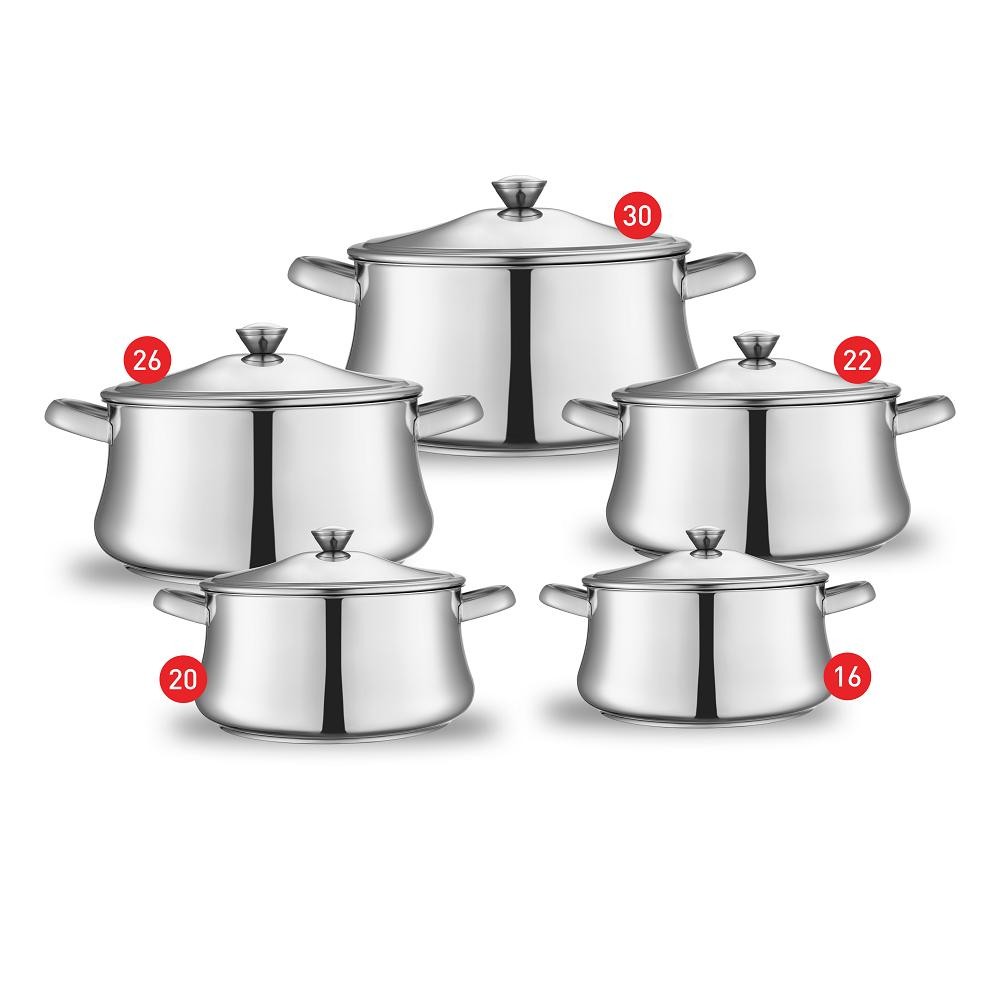 طقم حلل ستانلس ستيل كلاسيك مقاس 16و20و22و26و30