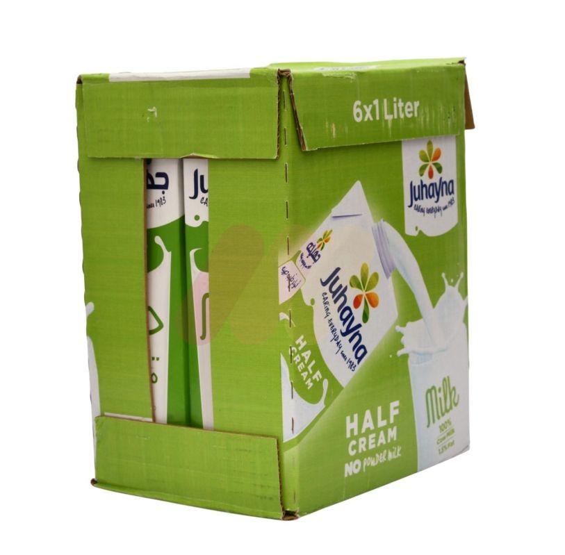 جهينه حليب نصف الدسم 1 لتر علبه 6 قطع