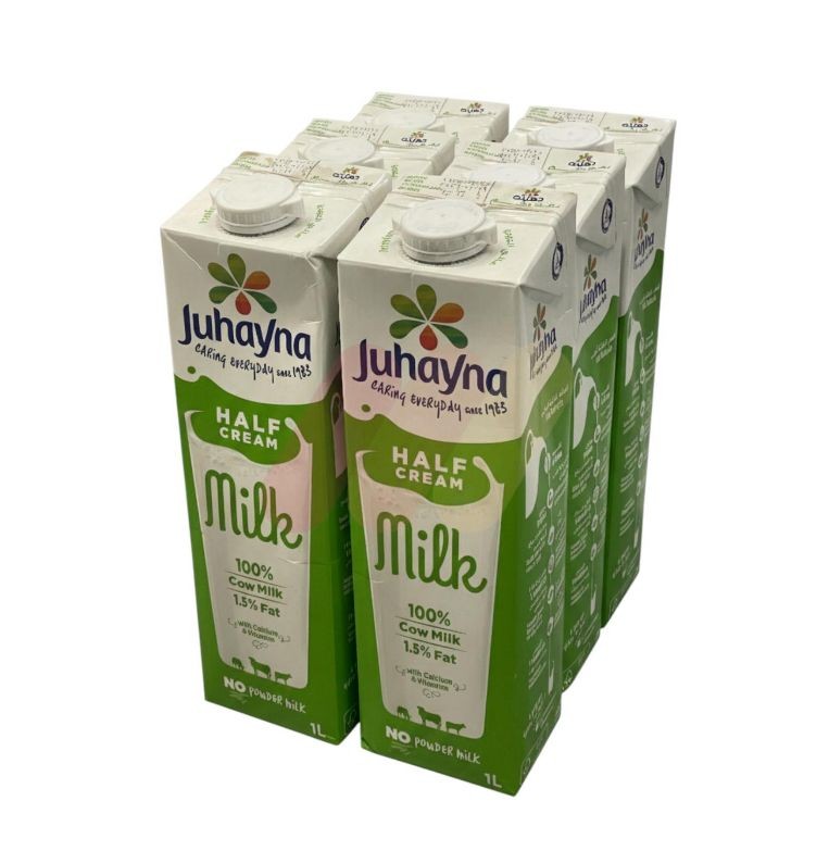 جهينه حليب نصف الدسم 1 لتر علبه 12 قطعه
