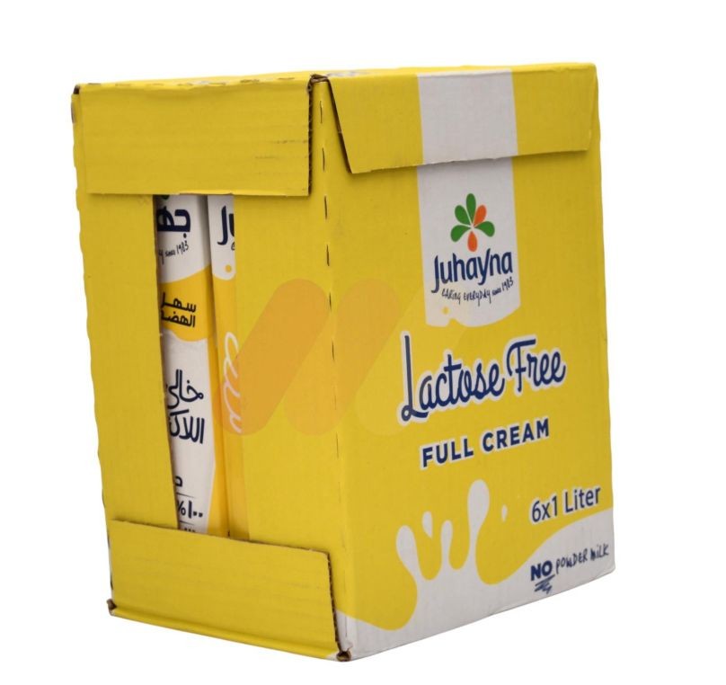 جهينه حليب كامل الدسم خالي من الاكتوز 1 لتر علبه 6 قطع