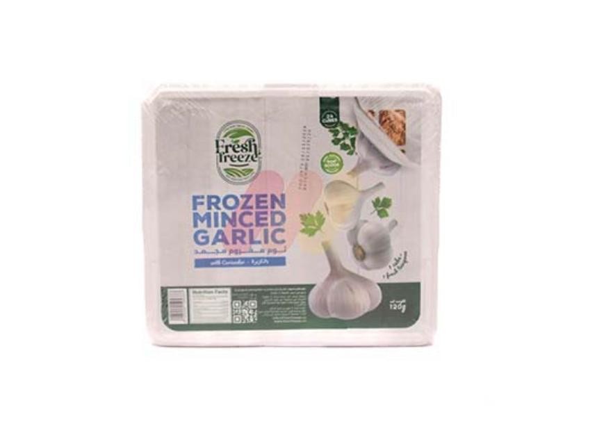 فريش فريز ثوم  مفروم مجمد مكعبات بالكزبره