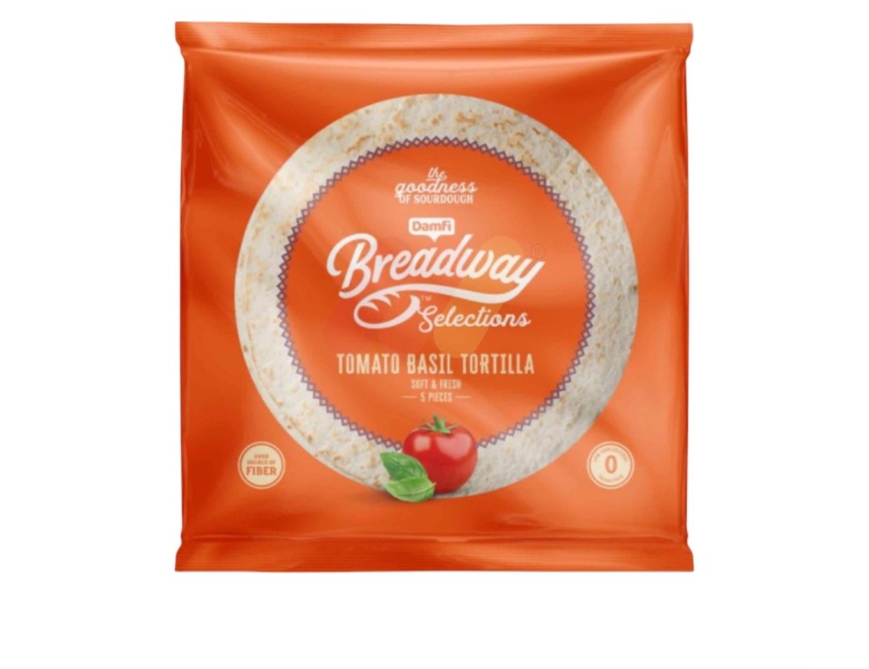 بريد واي تورتيلا بالطماطم و الريحان ٥ قطع