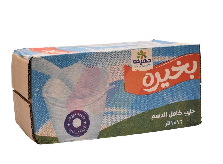 بخيره حليب كامل الدسم 1 لتر علبه 12 قطعه