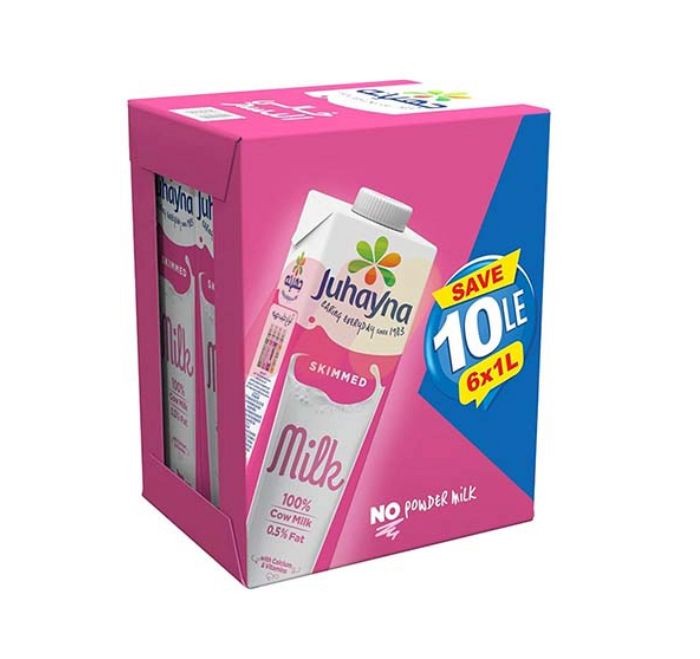 جهينه حليب خالي الدسم 1 لتر 6*1