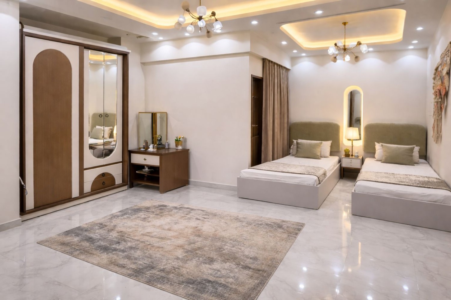 غرفه شبابي دولاب متر ونص ٢ سرير ١٢٠ سم كمود عليه مرايه