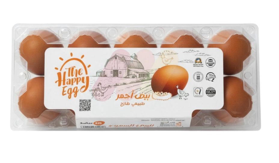 البيضه السعيده بيض احمر طبيعي طازج 10 قطع