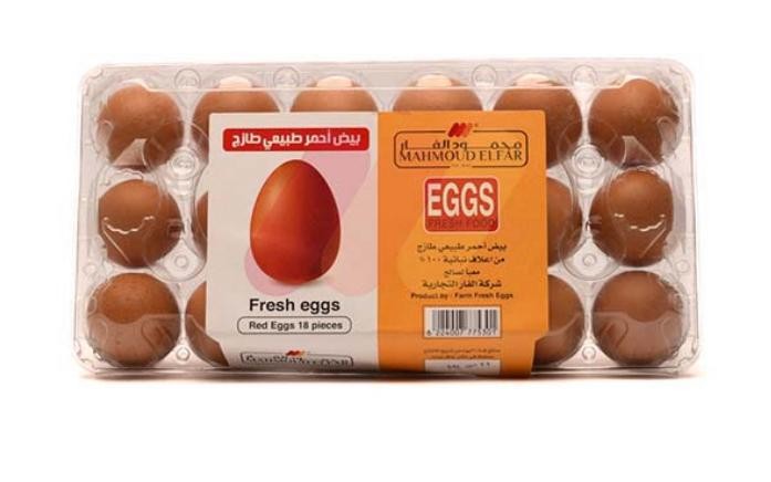 محمود الفار بيض احمر طبيعي 18 بيضه