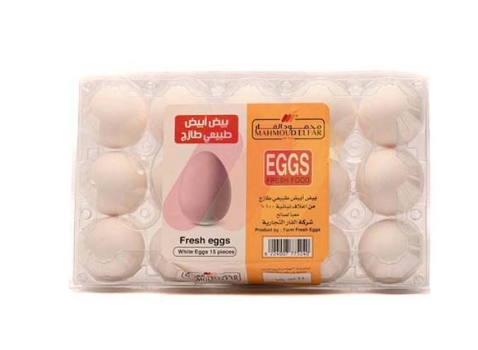 محمود الفار بيض ابيض طبيعي 15 بيضه
