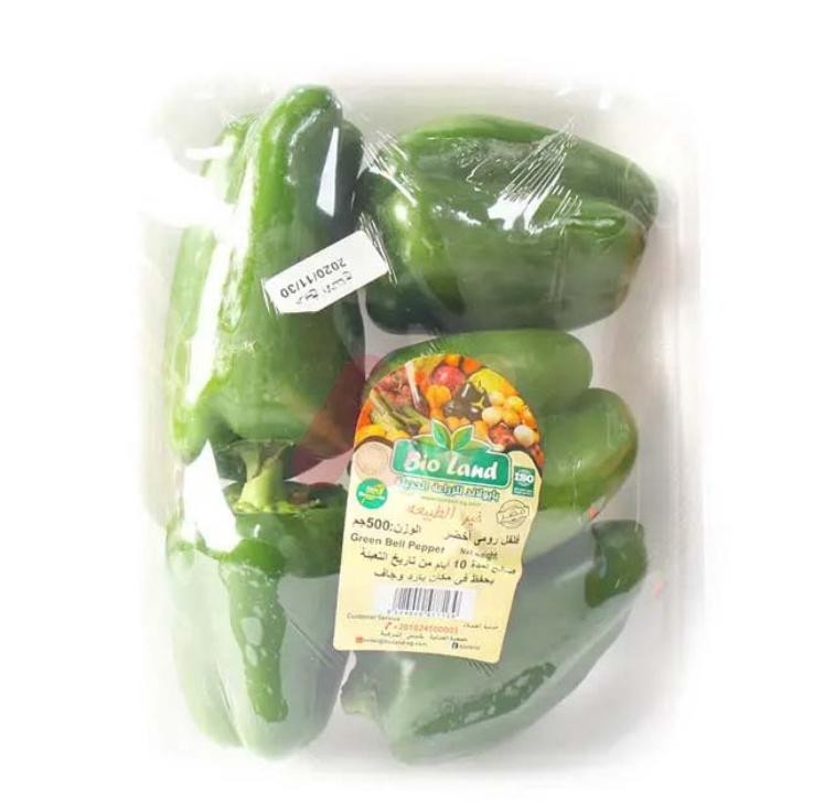 بايولاند فلفل حلو اخضر حيوي 500 جرام