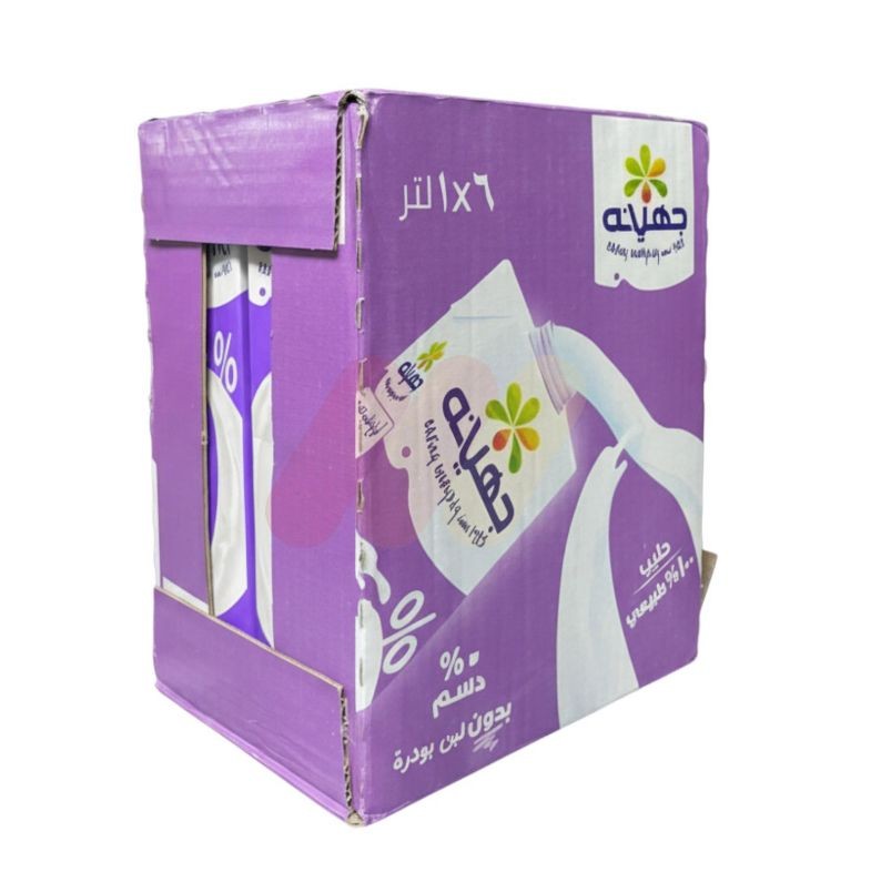 جهينه حليب منزوع الدسم 1 لتر علبه 6 قطع