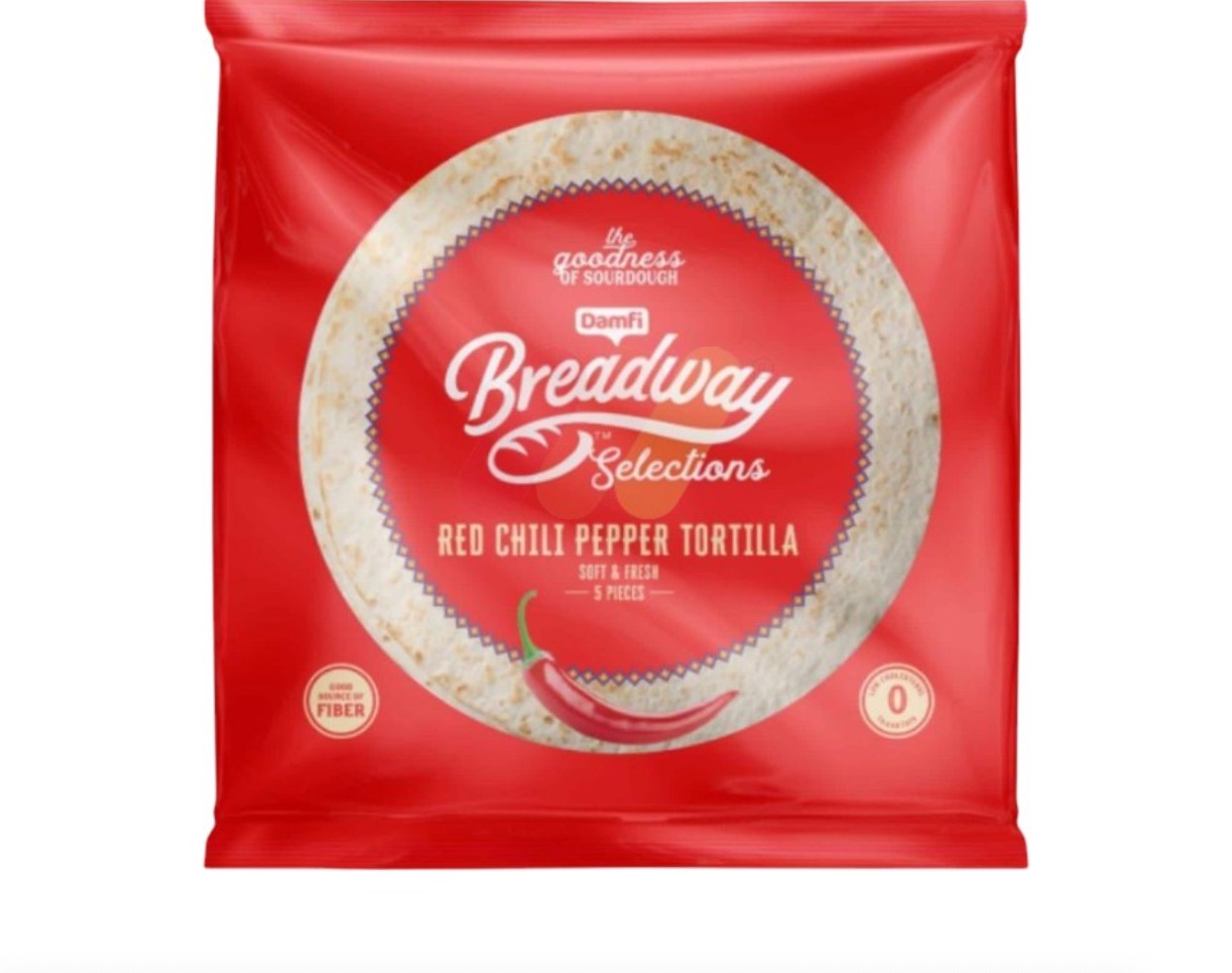 بريد واي تورتيلا بالفلفل الحار ٥ قطع