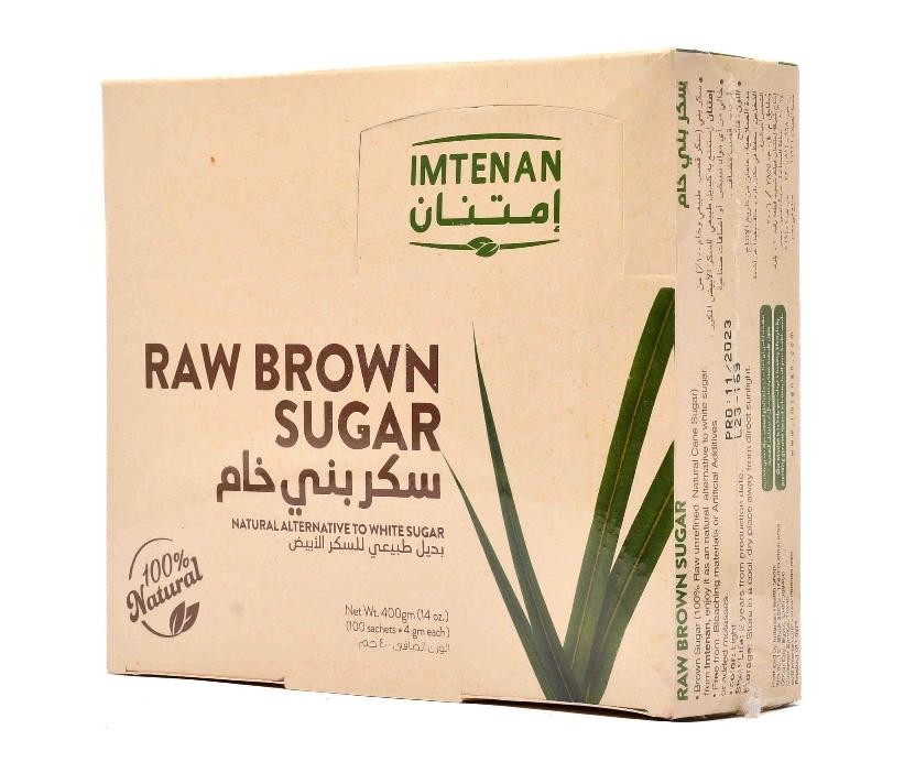 امتنان سكر بني علبه 100 ساشيت