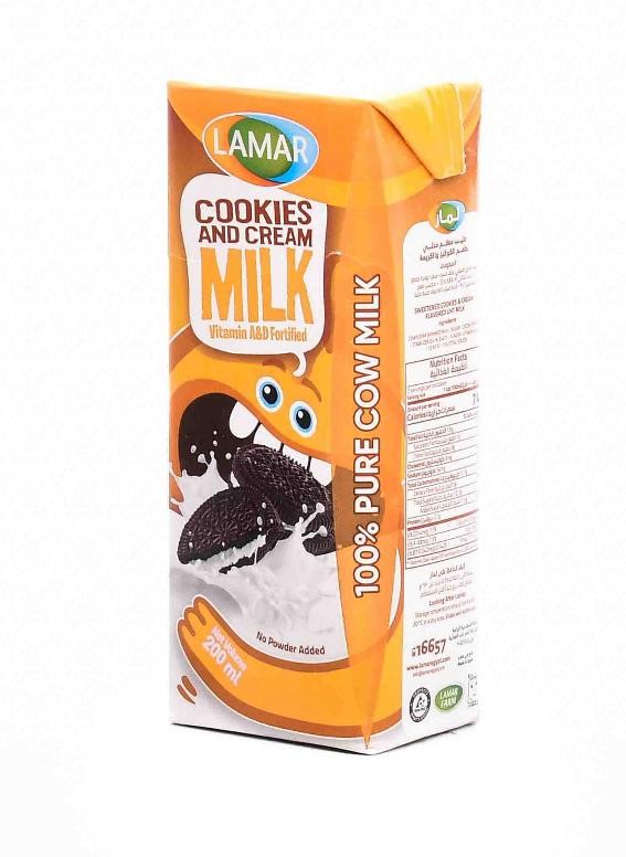 لمار حليب محلي يطعم الكوكيز و الكريمه