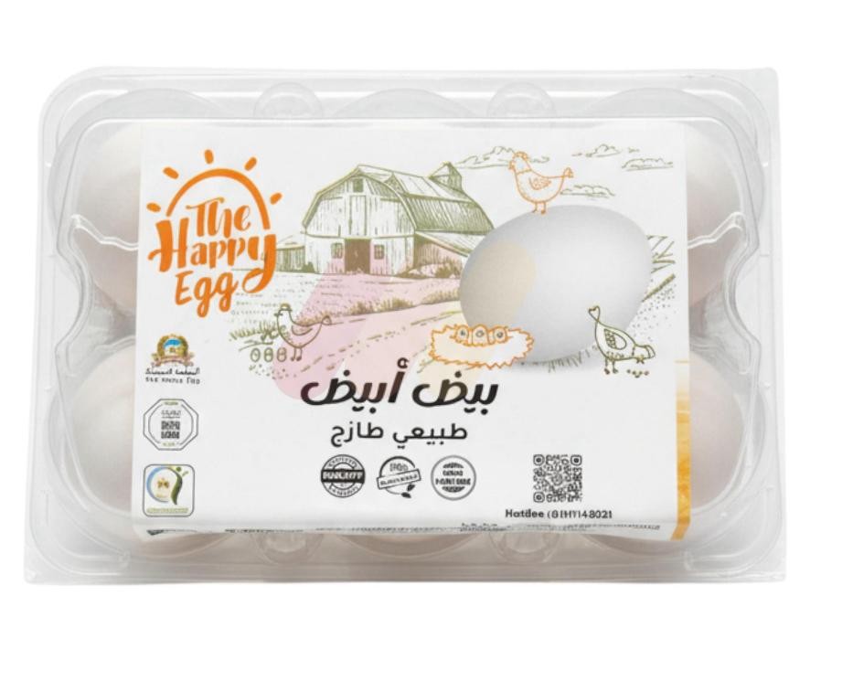 البيضه السعيده بيض ابيض طبيعي طازج 6 قطع