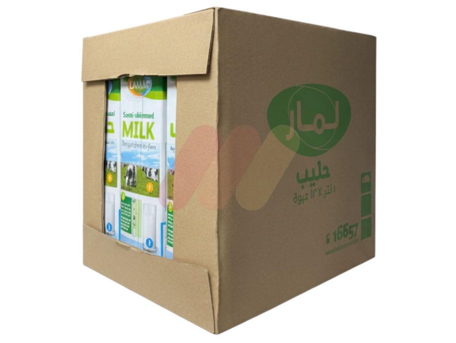 لمار حليب نصف الدسم 1 لتر علبه 12 قطعه
