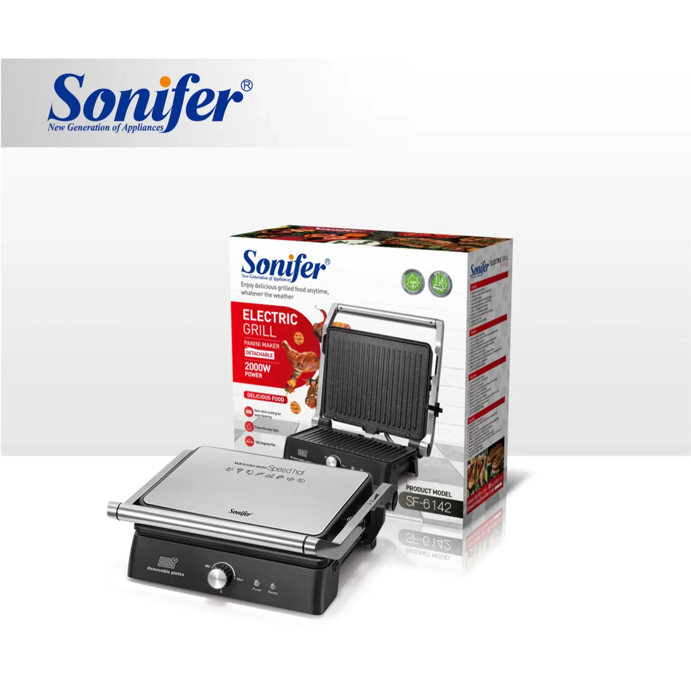 توستر ماكس جريل سونيفر 2000 وات 180 درجه  SF-6142