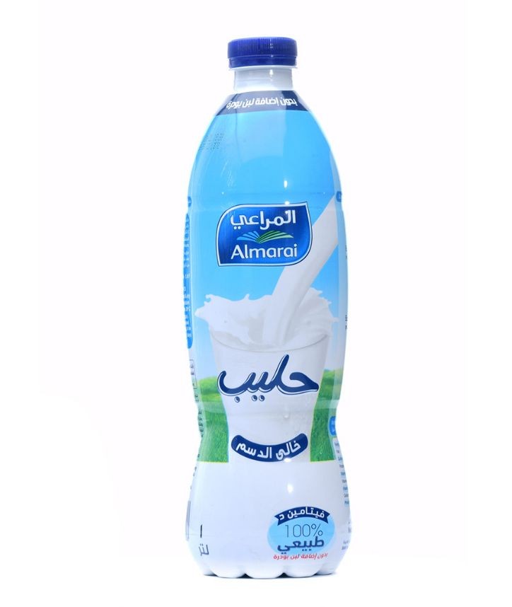 المراعي لبن خالي الدسم بلاستيك