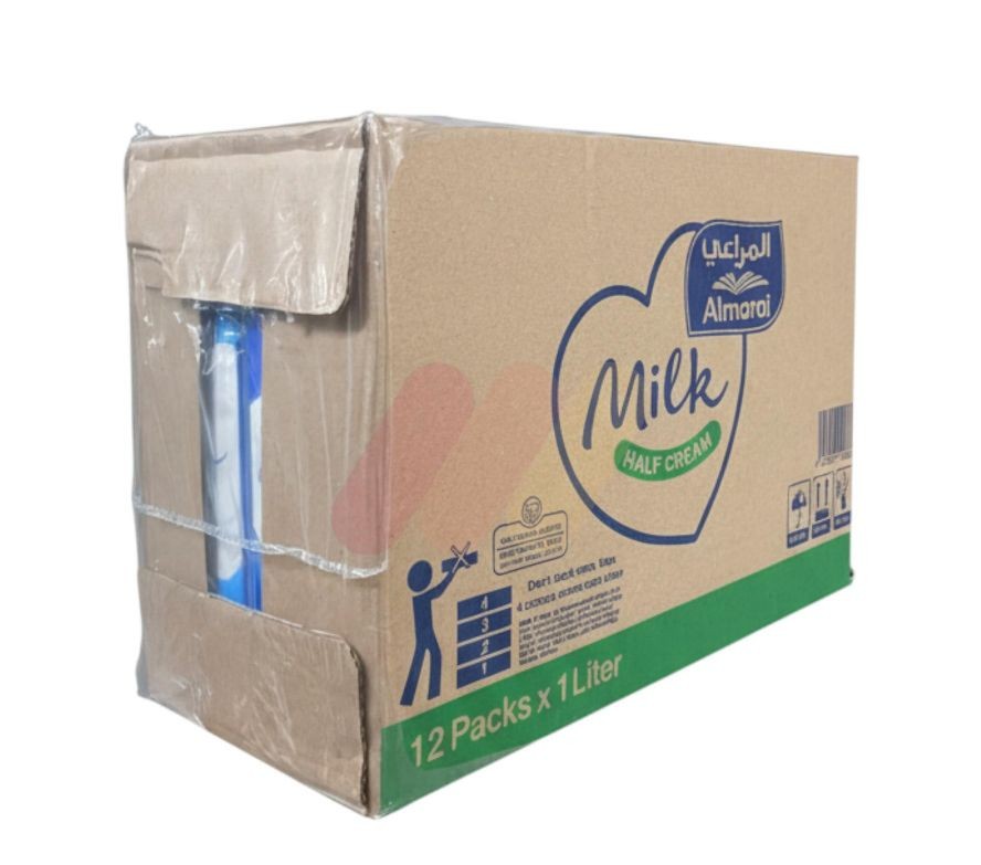 المراعي لبن نصف دسم 1 لتر علبه 12 قطعه