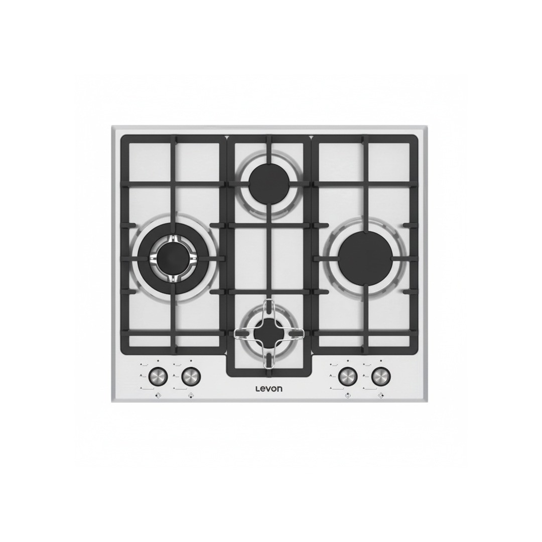 مسطح ليفون 4 شعله 60 سم استانلس كاست امان كود (1611001) LV-SGT6405-SS