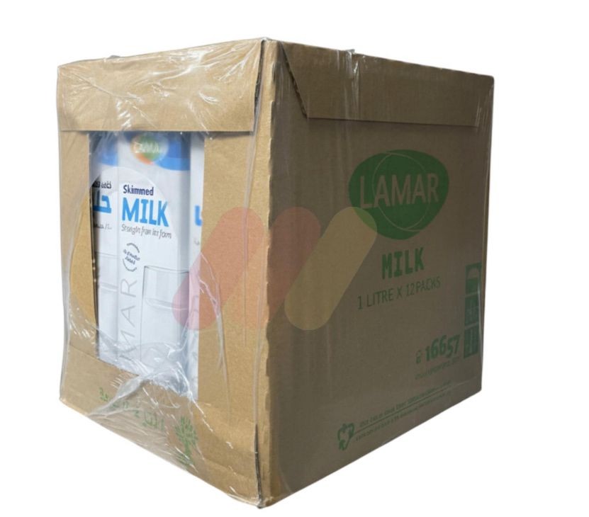 لمار حليب خالي الدسم 1 لتر علبه 12 قطعه