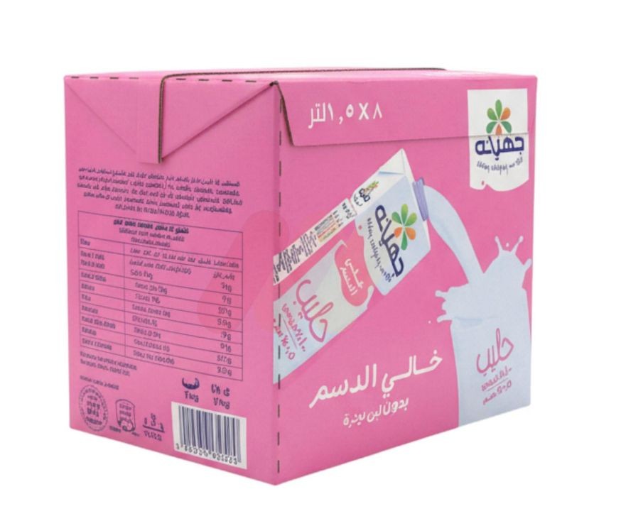 جهينه حليب منزوع الدسم 1.5 لتر علبه 8 قطع