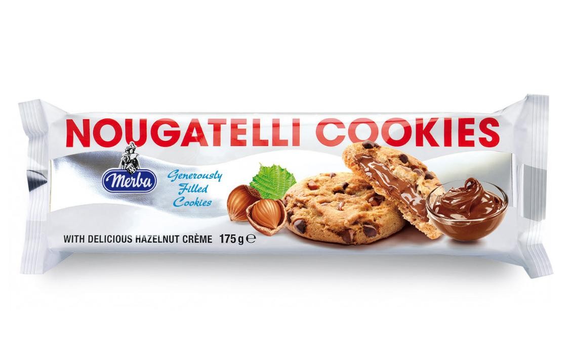 ميربا كوكيز بقطع الشوكولاته و كريمه الشوكولاته بالبندق