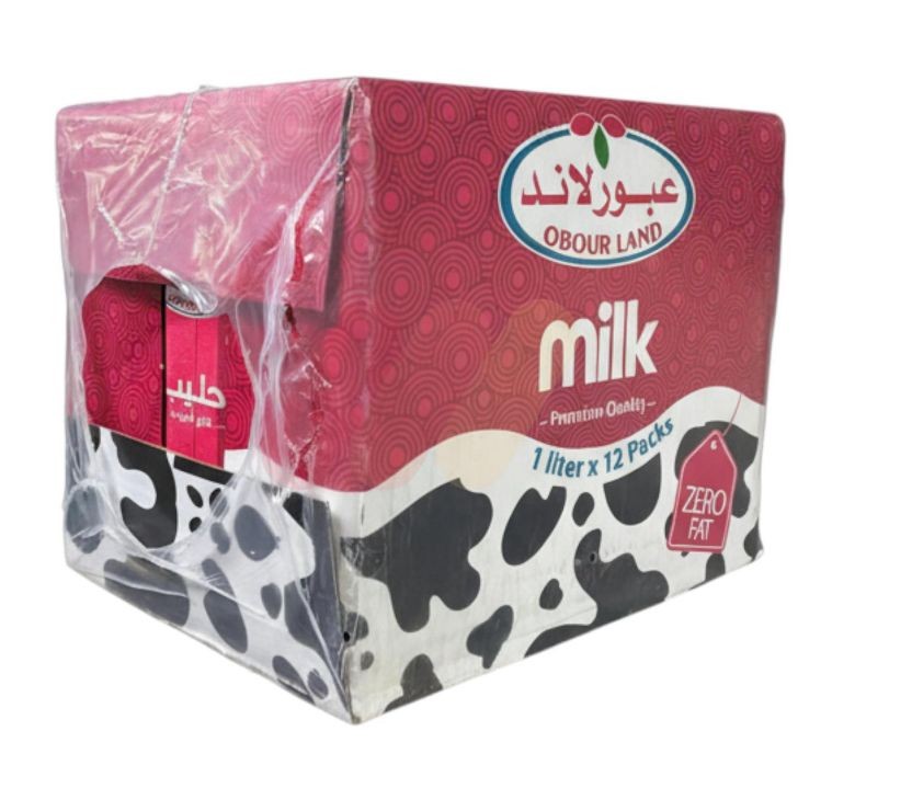 عبور لاند حليب خالي الدسم 1 لتر علبه 12 قطعه