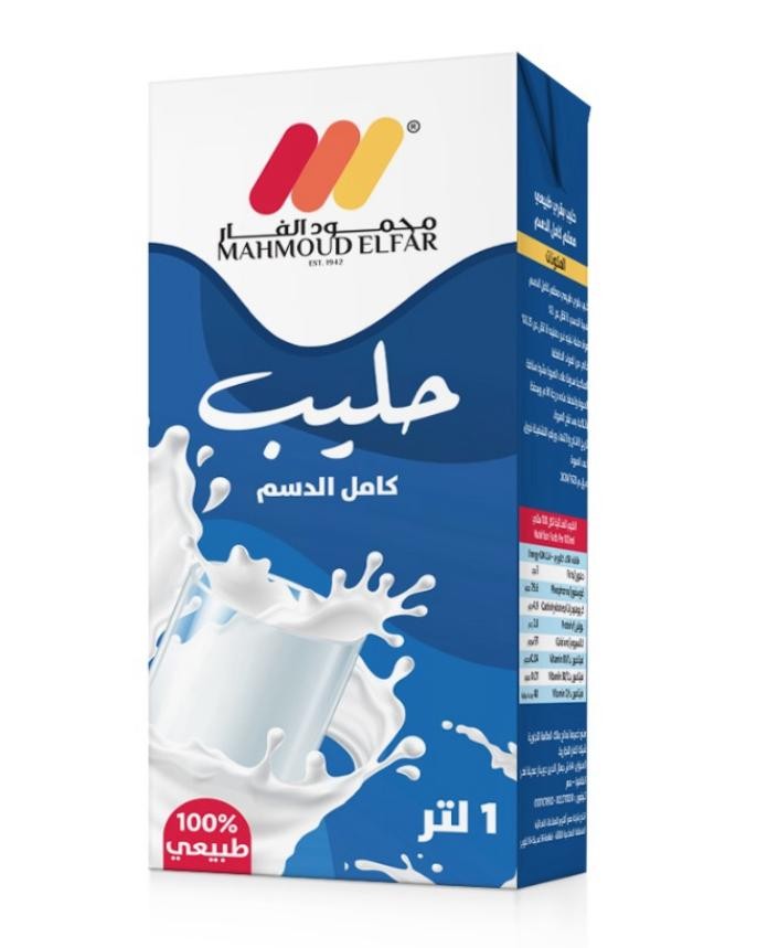 محمود الفار حليب كامل الدسم 1 لتر