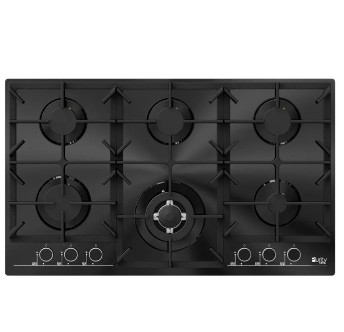 مسطح بيورتى 90سم 6 شعله عين ثلاثيه وسط اسود جلاس HPT902G