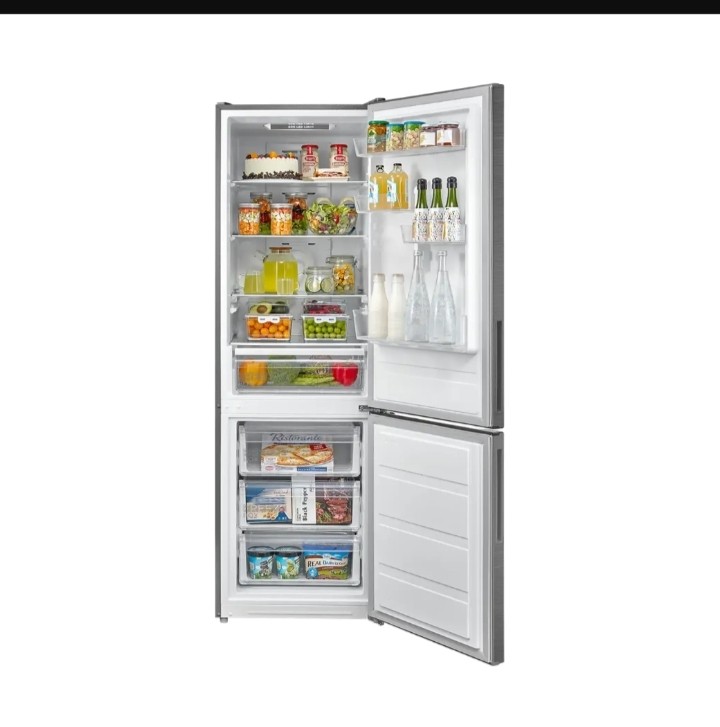 ثلاجه ميديا نوفروست  310 لتر كومبي فضي - MDRB424FGN46