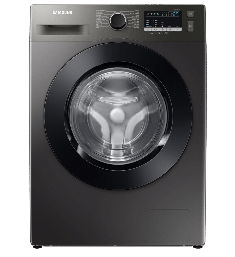 غساله سامسونج 8 ك انفرتر 1200 لفه تعقيم بالبخار استانلس استيل WW80T4020CX1AS