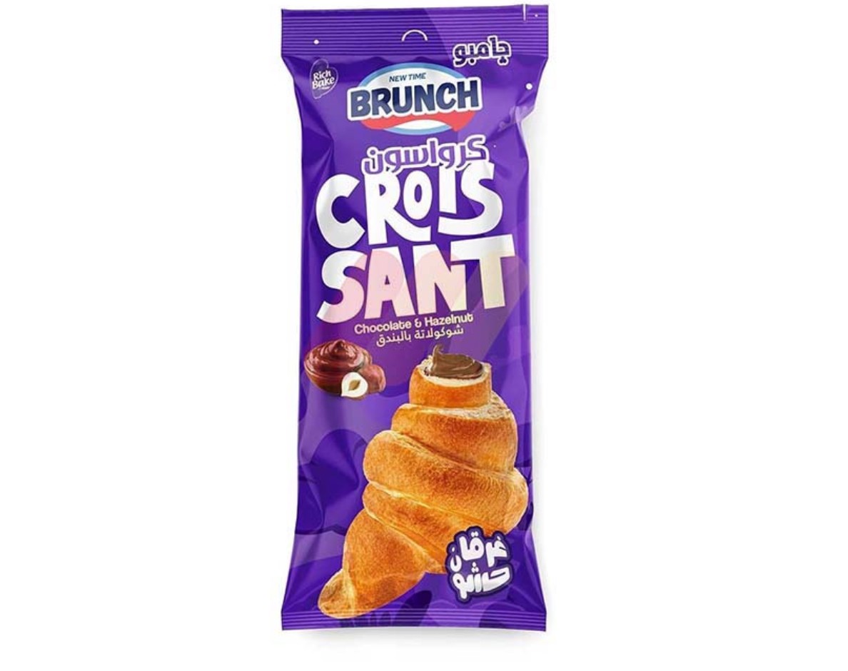 برانش كرواسون وسط شوكولاته بالبندق