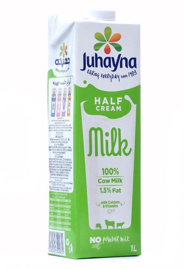 جهينه حليب نصف الدسم 1 لتر